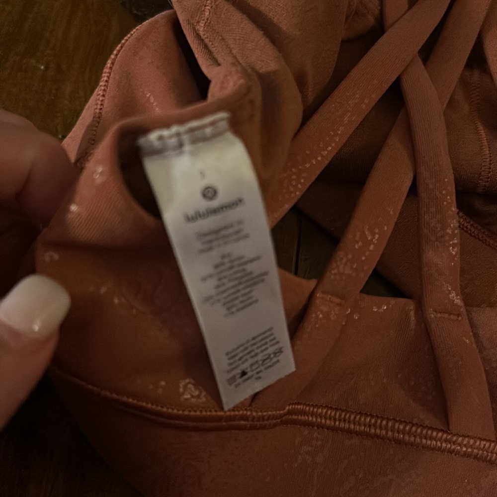 Lululemon Rusty Orange/Pink Shine Top Energy Bra Size 2 - Picture 3 of 3